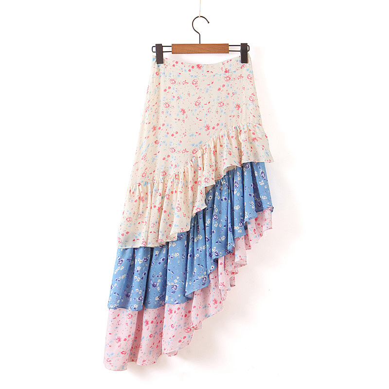 Fashion Color Color Matching Fishtail Skirt Cake Skirt,Skirts