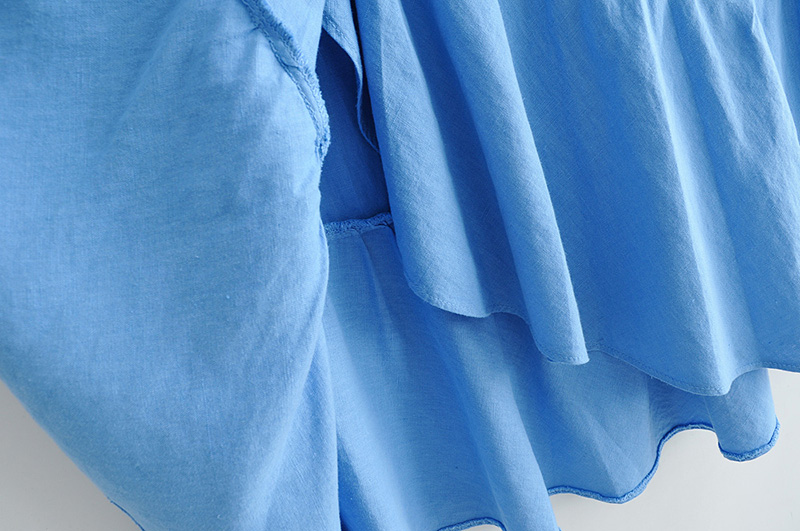 Fashion Blue Ruffle Skirt,Skirts