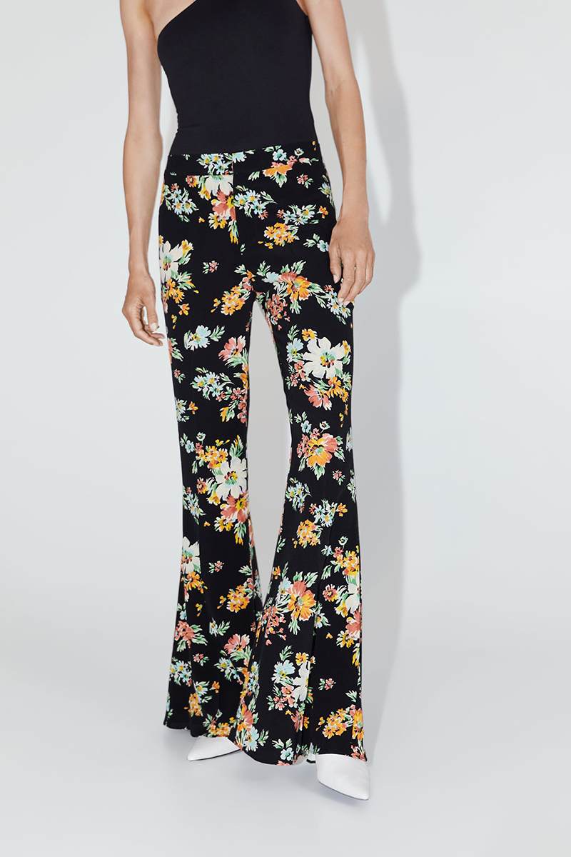 Fashion Color Flower Print Pants,Pants
