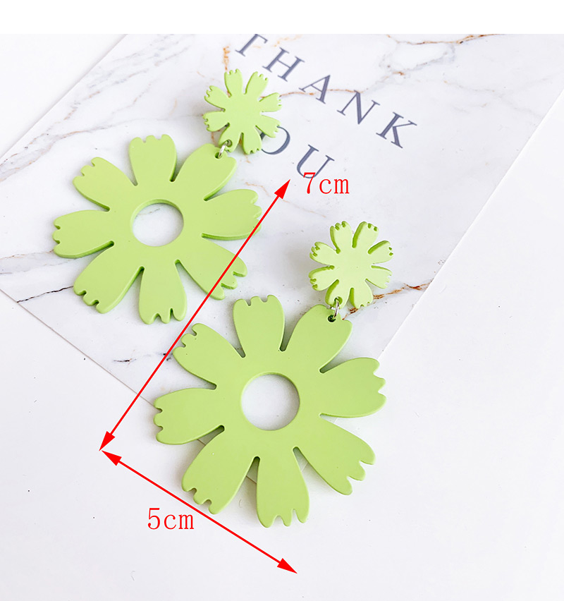 Fashion Green Resin Flower Earrings,Drop Earrings