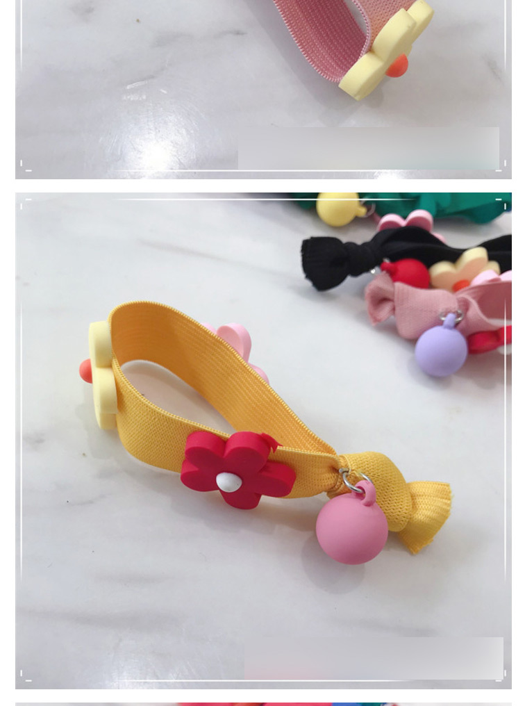 Fashion Pink Flower Knotted High Elastic Hair Ring,Hair Ring