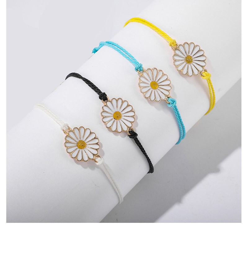 Fashion Yellow Alloy Geometric Daisy Cord Braid Bracelet,Fashion Bracelets