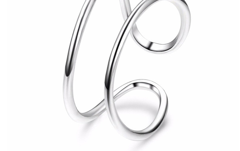 Fashion Steel Color Double-layer Open Stainless Steel Ring,Rings