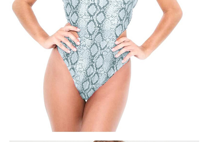 Fashion Gray-green Snake Skin One-piece Swimsuit,One Pieces