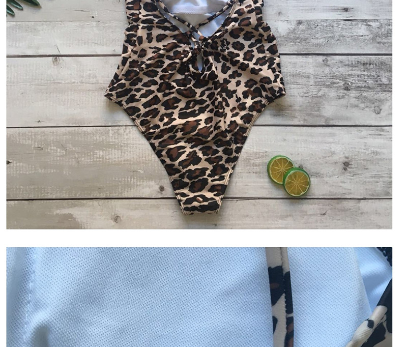 Fashion Leopard Open Back Tether Bikini,One Pieces