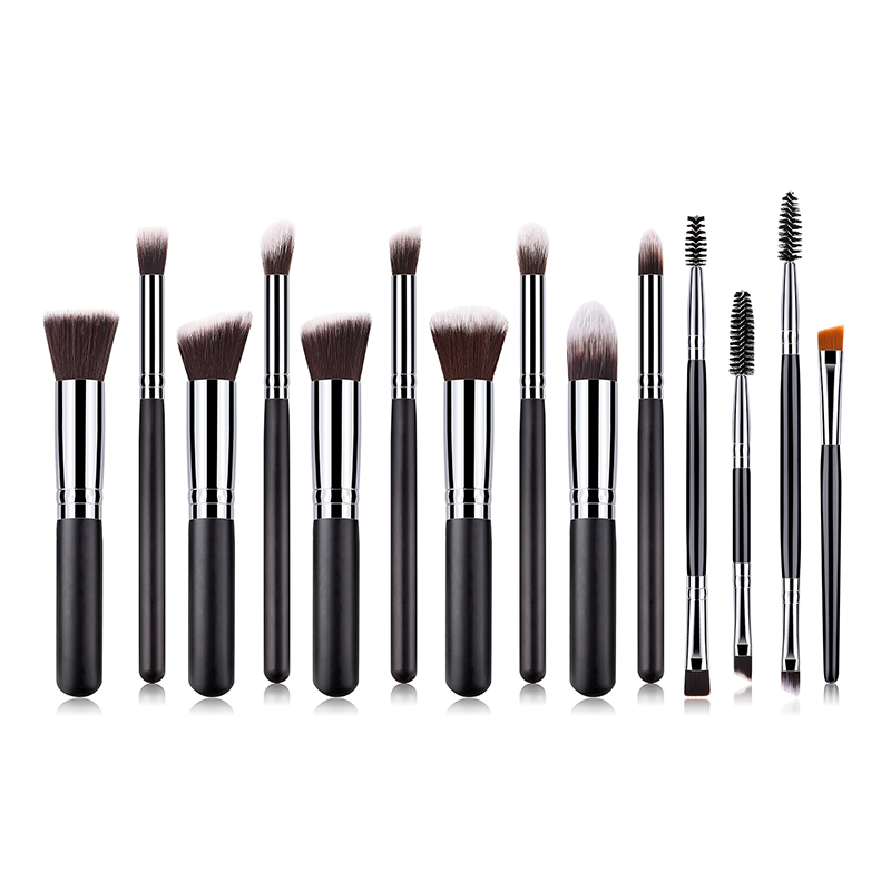 Fashion Black 14 Sets Of Five Big Five Small Double Head Makeup Brushes,Beauty tools