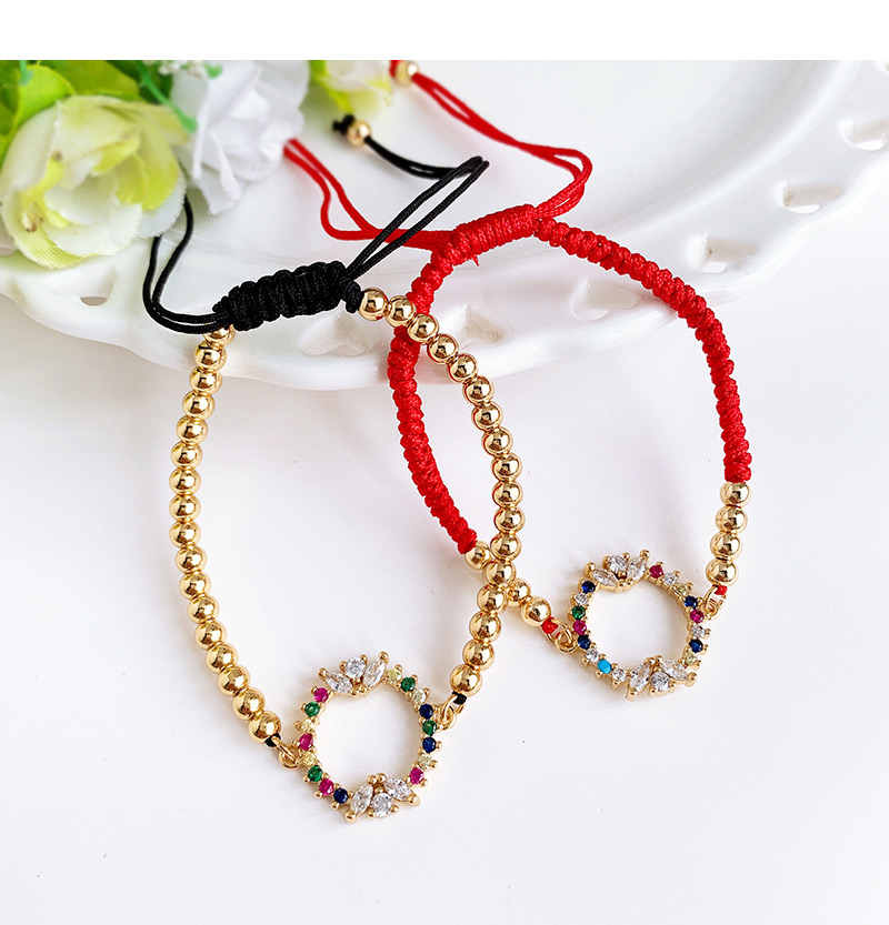 Fashion Gold Copper Inlaid Zircon Beads Drop Round Bracelet,Bracelets