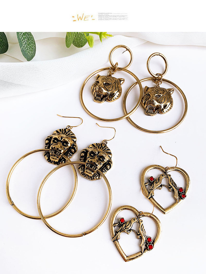 Fashion Bronze Alloy Leopard Head Stud Earrings,Drop Earrings