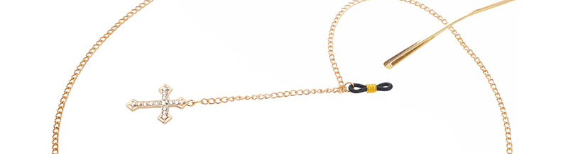 Fashion Gold Metal Diamond Cross Glasses Chain,Sunglasses Chain
