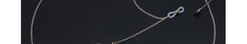 Fashion Gold Non-slip Metal Geometric Curved Pearl Chain,Sunglasses Chain