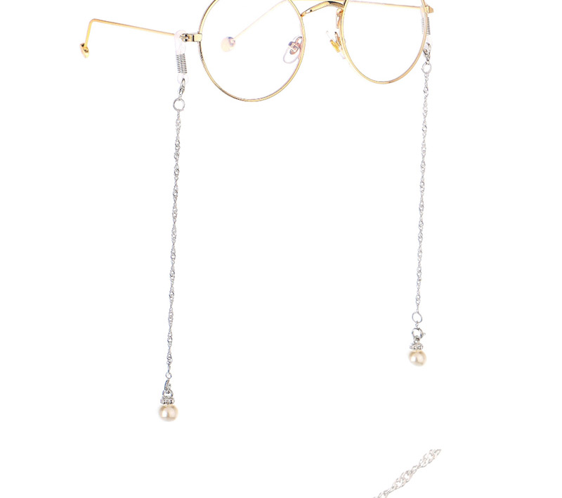 Fashion Silver Wings Hanging Chain Pearl Chain Double Buckle Glasses Chain,Sunglasses Chain