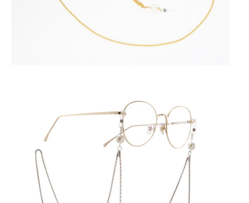 Fashion Gold Hollow Chain Hanging Neck Pearl Glasses Chain,Sunglasses Chain