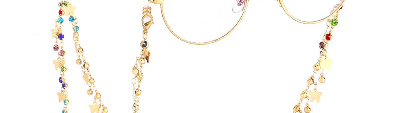 Fashion Gold Butterfly Color Diamond Anti-skid Glasses Chain,Sunglasses Chain