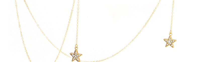Fashion Gold Metal Five-star Diamond Chain,Sunglasses Chain