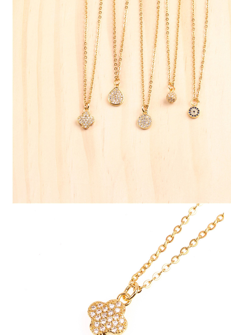 Fashion Round Bead Gold Copper Plated Gold Micro Diamond Necklace,Necklaces