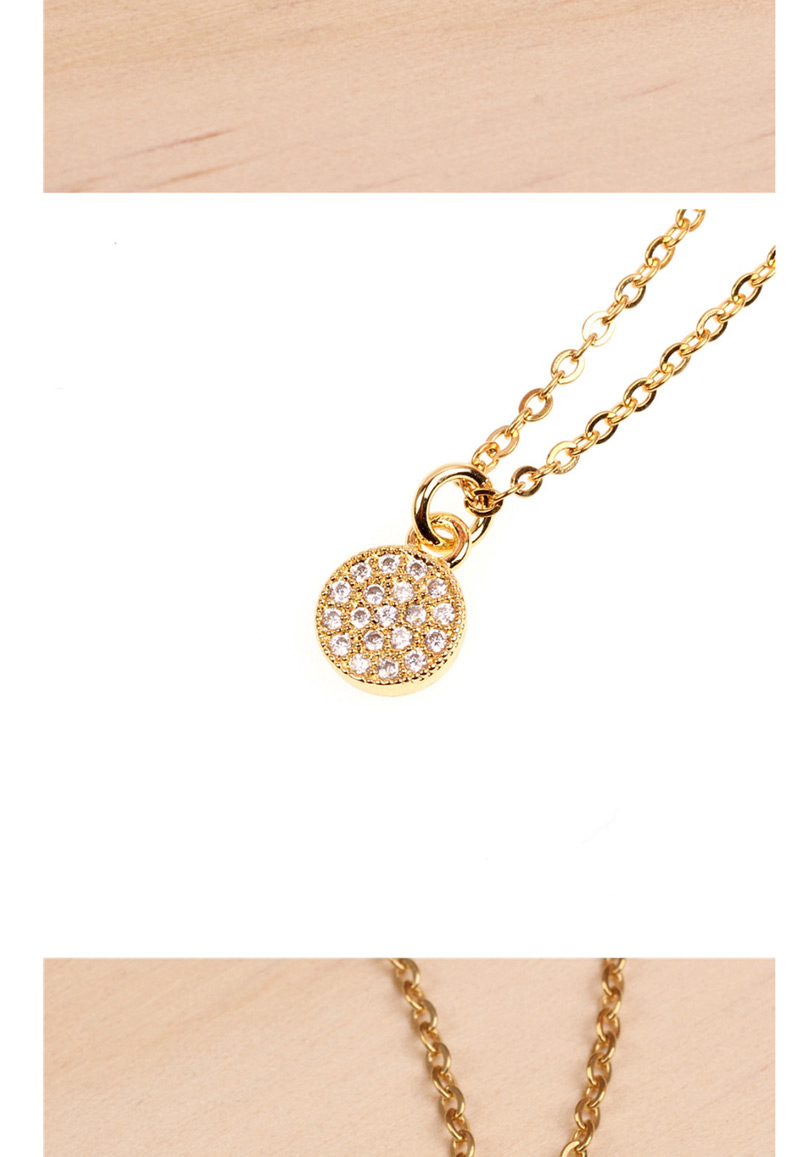 Fashion Round Bead Gold Copper Plated Gold Micro Diamond Necklace,Necklaces