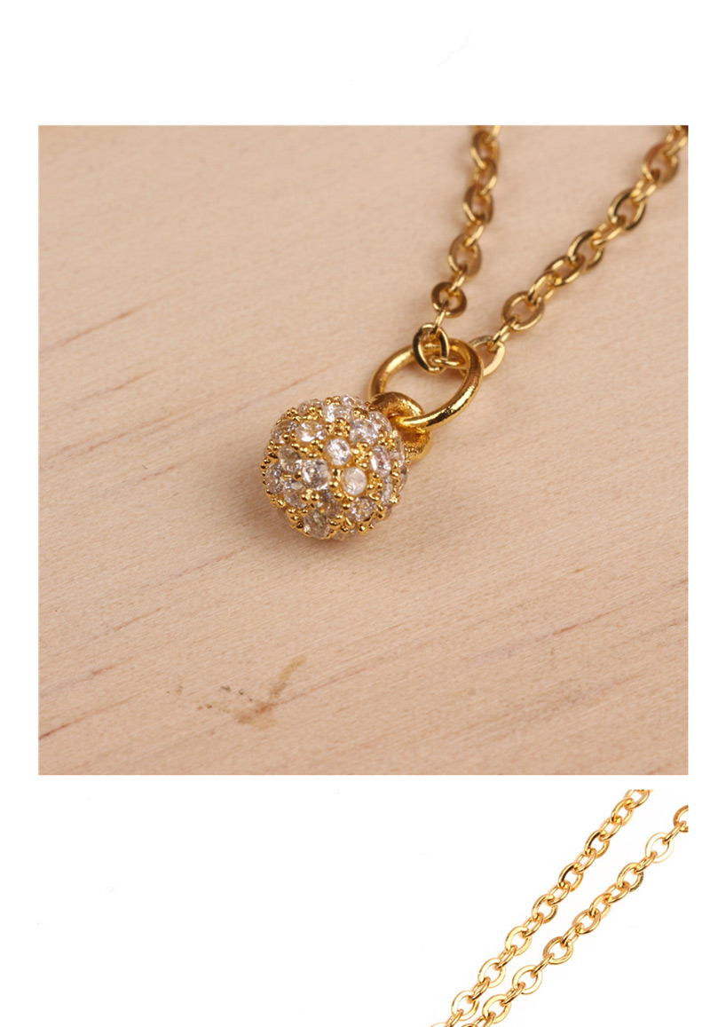 Fashion Water Droplets Copper Plated Gold Micro Diamond Necklace,Necklaces