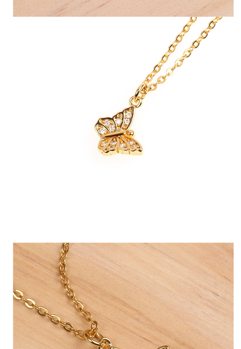 Fashion Round Gold Copper Plated Gold Micro Diamond Necklace,Necklaces
