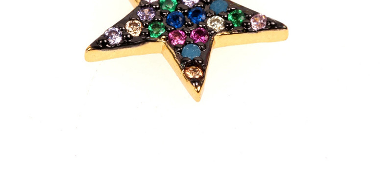 Fashion Color Pentagram Zircon Earrings,Earrings