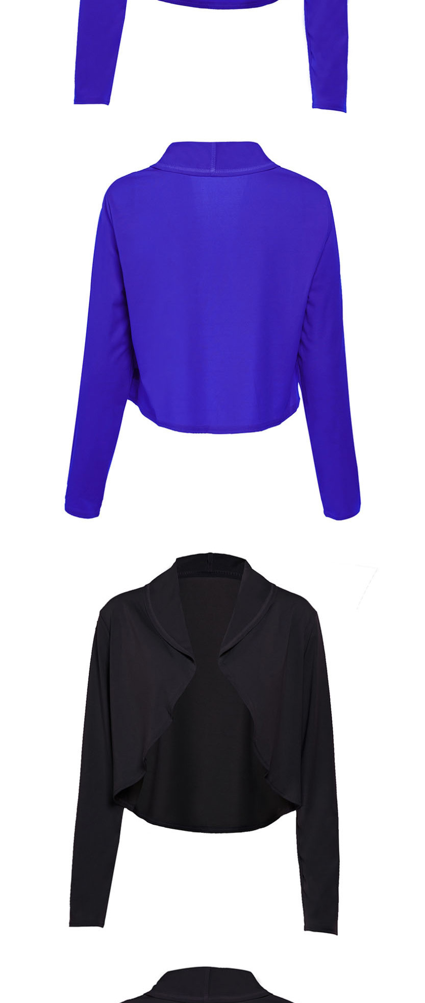 Fashion Purple Solid Color Lapel Cut-off Cardigan,Sunscreen Shirts