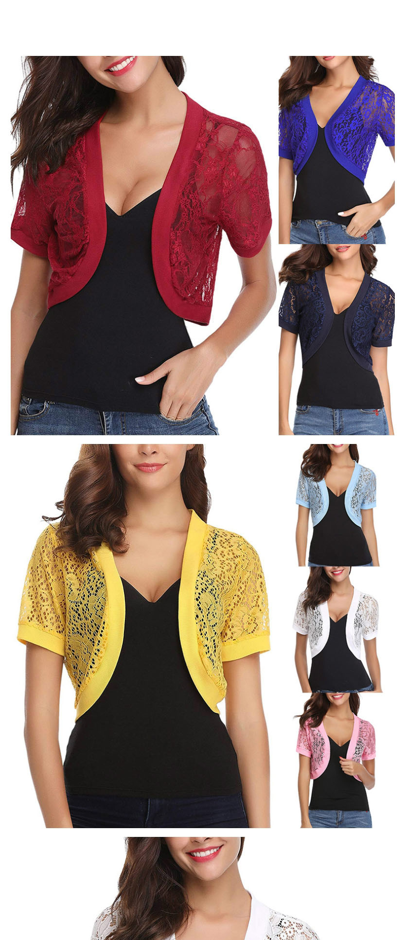 Fashion Yellow Lace Silk Gauze Small Shawl,Sunscreen Shirts