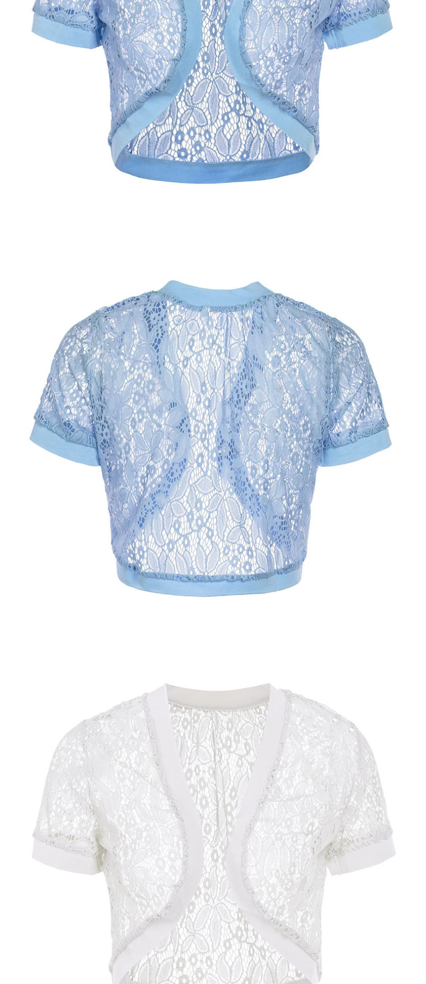 Fashion White Lace Silk Gauze Small Shawl,Sunscreen Shirts