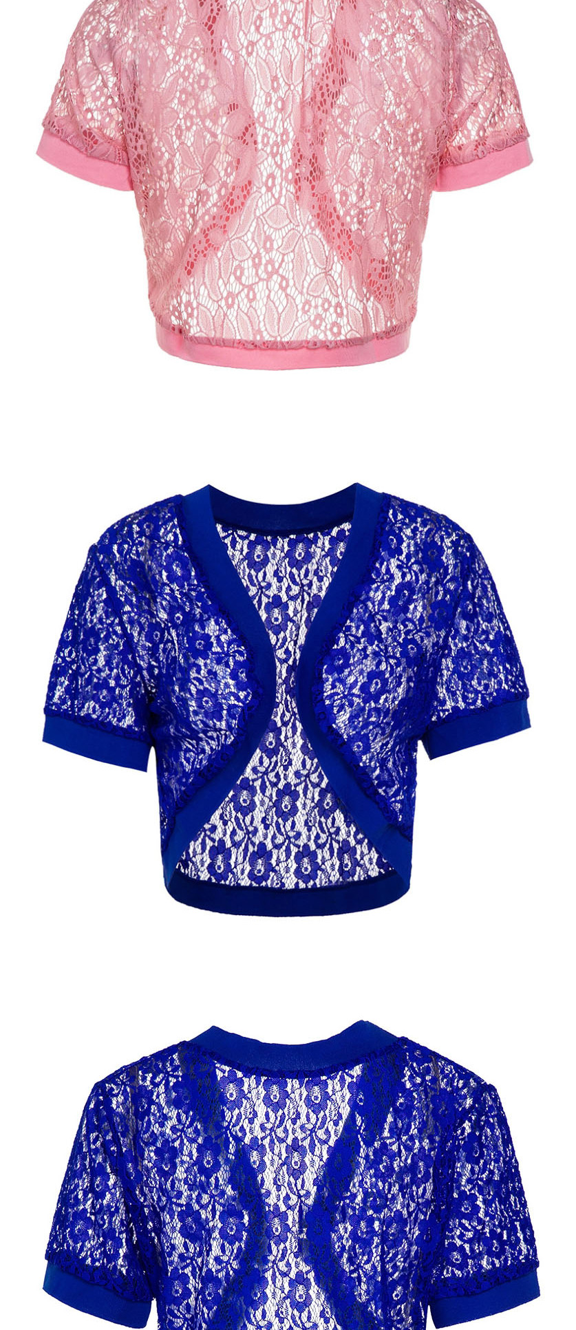 Fashion Blue Lace Silk Gauze Small Shawl,Sunscreen Shirts