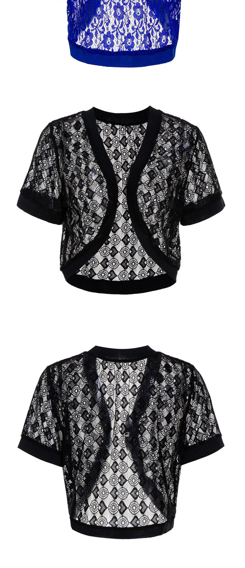 Fashion Black Lace Silk Gauze Small Shawl,Sunscreen Shirts