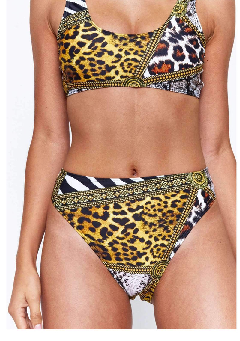 Fashion Leopard Stitching Strapless Snake Skin Bikini,Bikini Sets