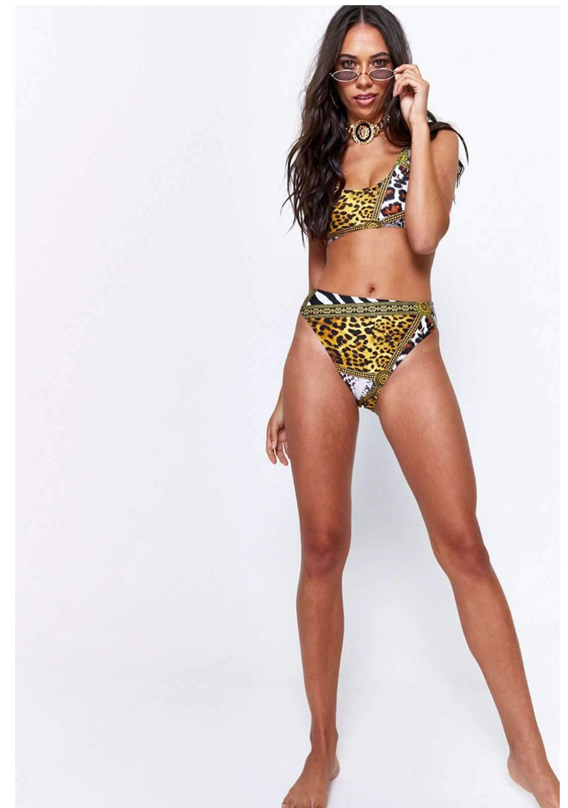 Fashion Leopard Stitching Strapless Snake Skin Bikini,Bikini Sets