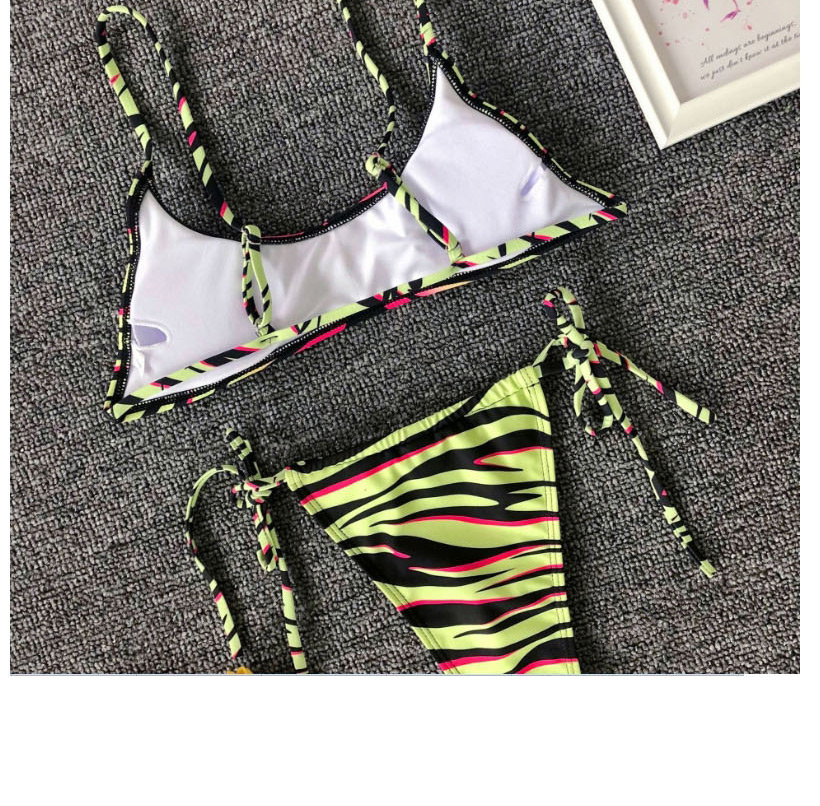 Fashion Gradient Tube Top Color Strips Split Swimsuit,Bikini Sets