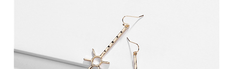Fashion Gold Alloy Rudder Hollow Geometric Earrings,Drop Earrings