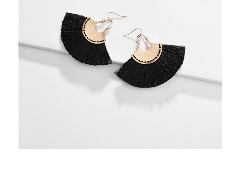 Fashion Hu Si Alloy Fan-shaped Line Ear Fringe Stitch Earrings,Drop Earrings