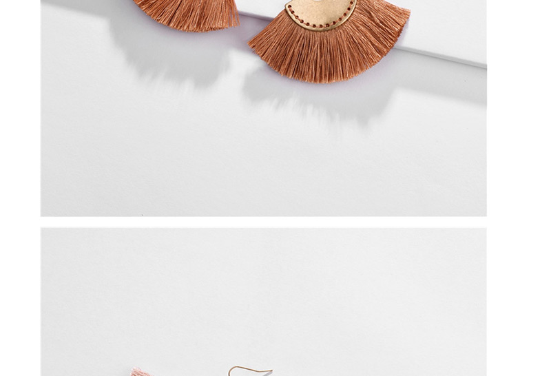 Fashion Hu Si Alloy Fan-shaped Line Ear Fringe Stitch Earrings,Drop Earrings