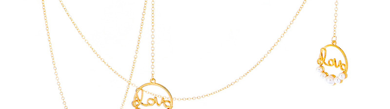Fashion Gold Non-slip Metal Round Letters Love Pearl Glasses Chain,Sunglasses Chain