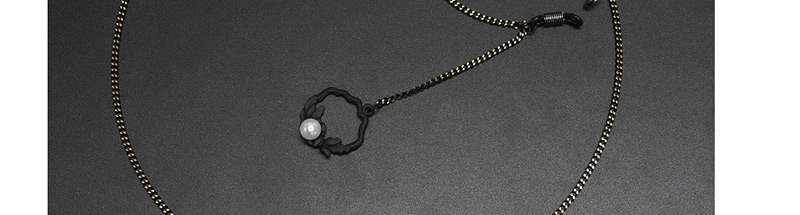 Fashion Black Hang Neck Pearl Flower Basket Chain Glasses Chain,Sunglasses Chain