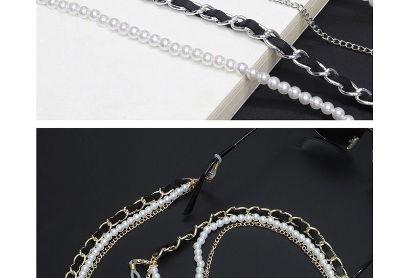 Fashion Silver Non-slip Metal Multilayer Tassel Pearl Glasses Chain,Sunglasses Chain