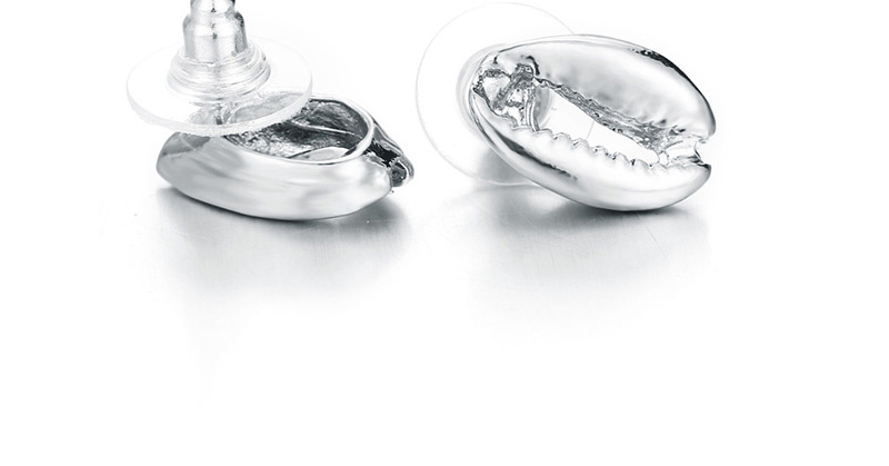 Fashion Silver Alloy Shell Earrings,Stud Earrings