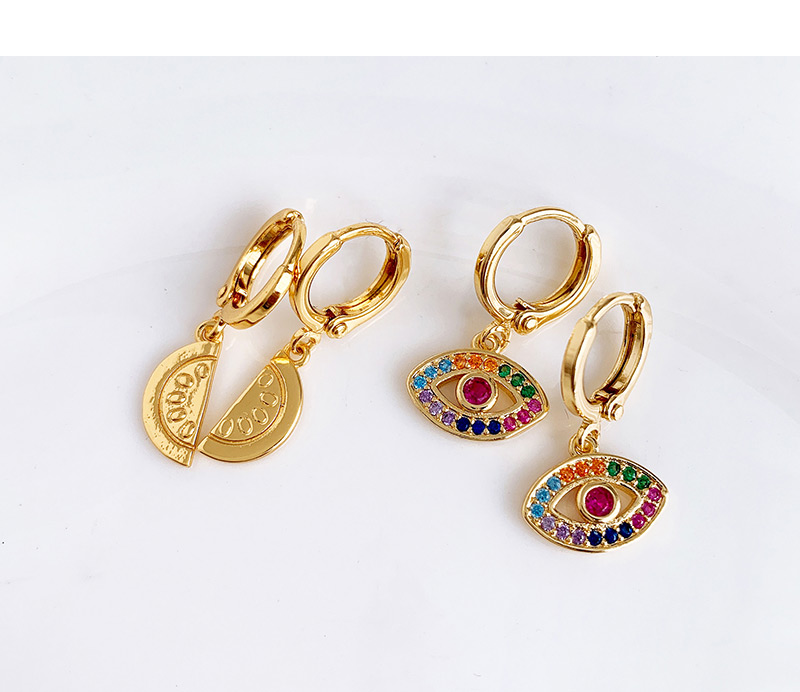 Fashion Gold Copper Inlaid Zircon Hippocampus,Earrings