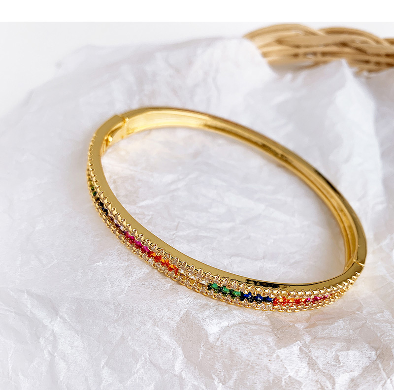 Fashion Gold Copper Inlaid Zircon Pentagram Bracelet,Bracelets
