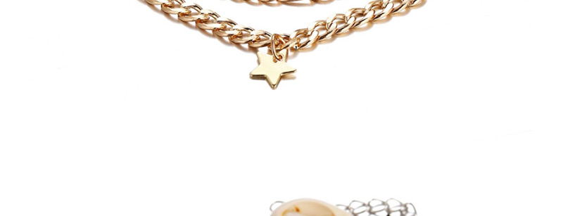Fashion Gold Shell Five-pointed Star Anklet 3 Piece Set,Fashion Anklets
