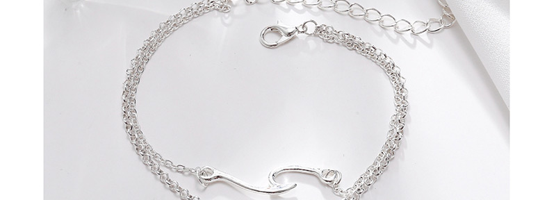 Fashion Silver Fishtail Wave Multi-layer Anklet Two-piece,Fashion Anklets
