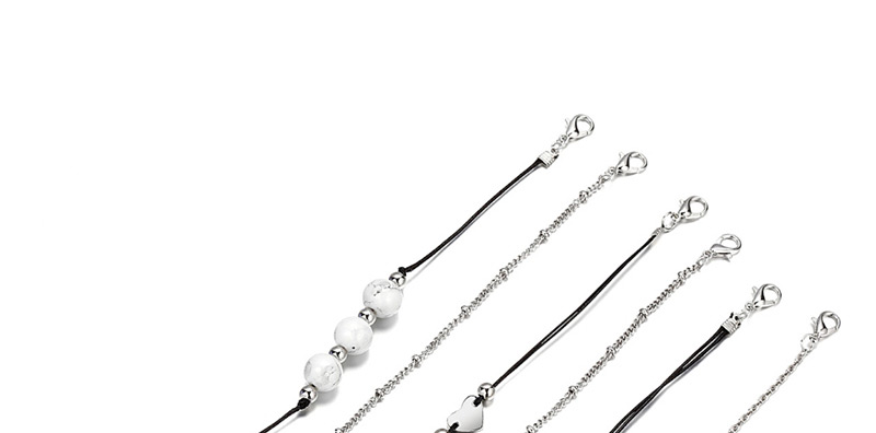 Fashion Silver Shell Love Bead Bracelet 5 Piece Set,Fashion Bracelets