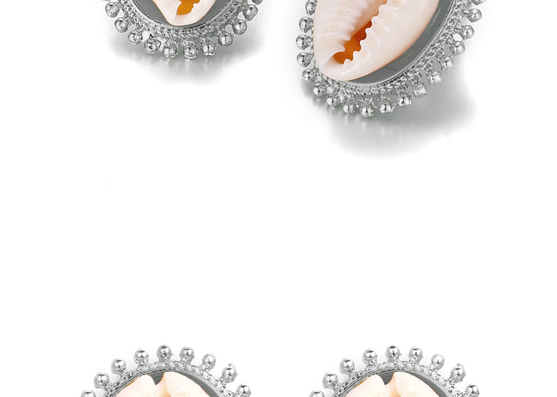 Fashion Silver Inlaid Shell Earrings,Stud Earrings