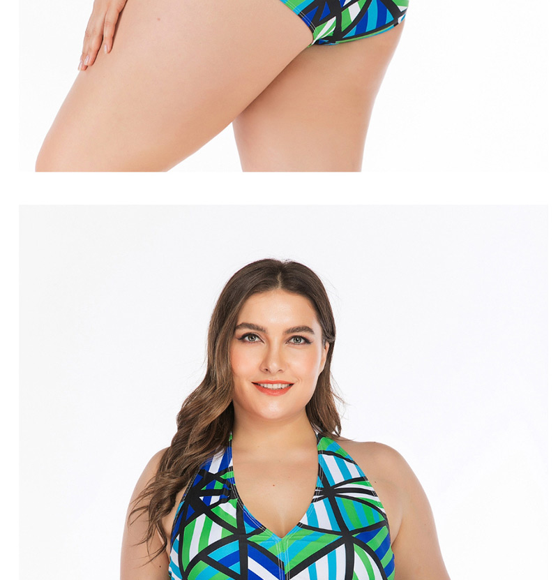 Fashion Green Big Cup Swimsuit,Swimwear Plus Size
