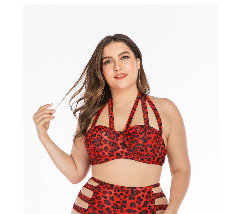 Fashion Leopard Big Cup Swimsuit,Swimwear Plus Size