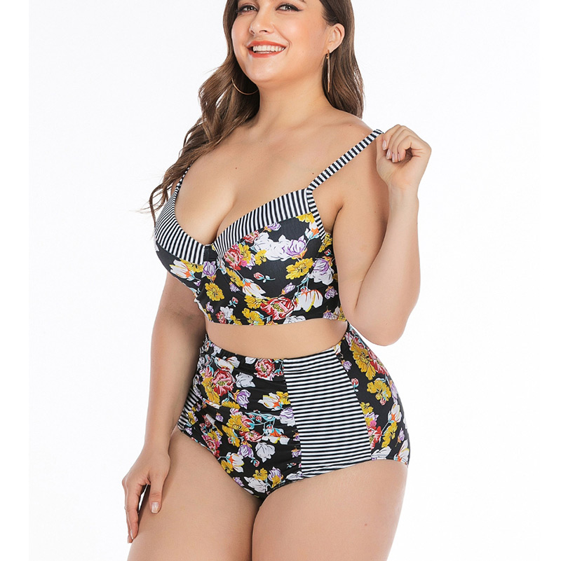 Fashion Color Steel Plate Large Cup Swimsuit,Swimwear Plus Size