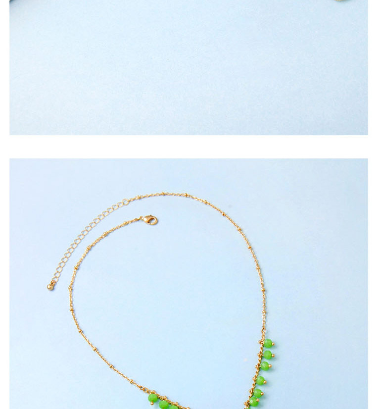 Fashion Gold Leaf Glass Beads Crystal Diamond Necklace,Pendants