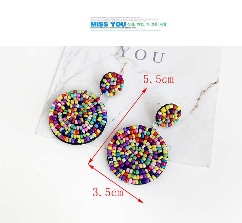 Fashion Color Beizhu Felt Cloth Round Earrings,Drop Earrings