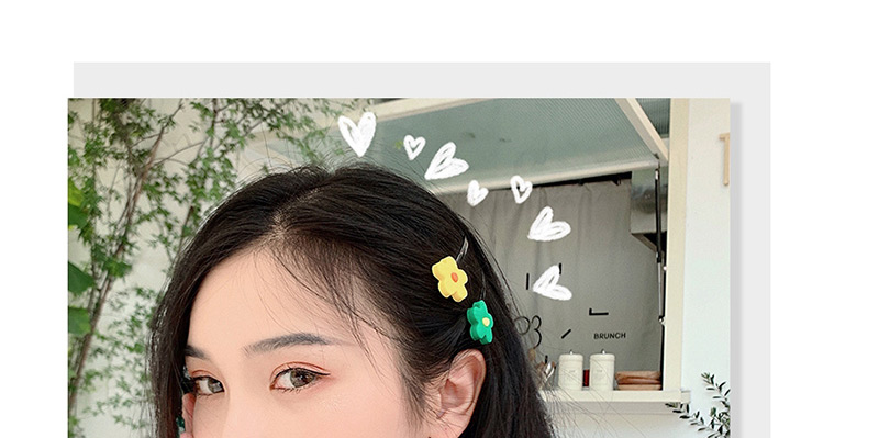 Fashion Green Flower Soft Pottery Hairpin,Hairpins